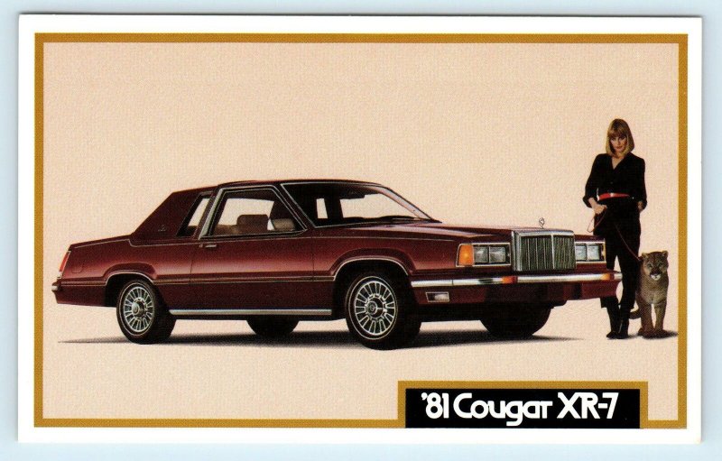 1981 MERCURY COUGAR XR-7   Advertising Postcard