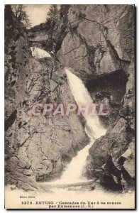 Postcard Old Esting Cascades Var source Entraunes A M