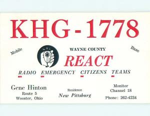 comic - QSL CB HAM RADIO CARD Wooster Ohio OH t8966