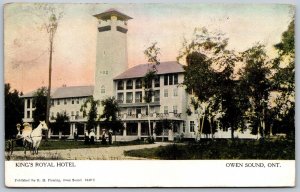 Postcard Owen Sound Ontario c1910 King’s Royal Hotel RPO Mail Car Cancel