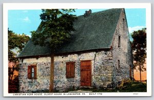 Lancaster Pennsylvania~Christian Herr House~Vintage Postcard