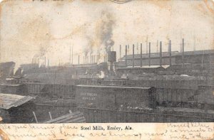 Ensley Alabama Steel Mills, B/W Lithograph Vintage Postcard U11931