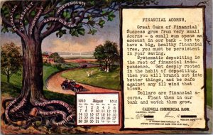 August 1910 Advertising Postcard Caldwell Commercial Bank, Idaho