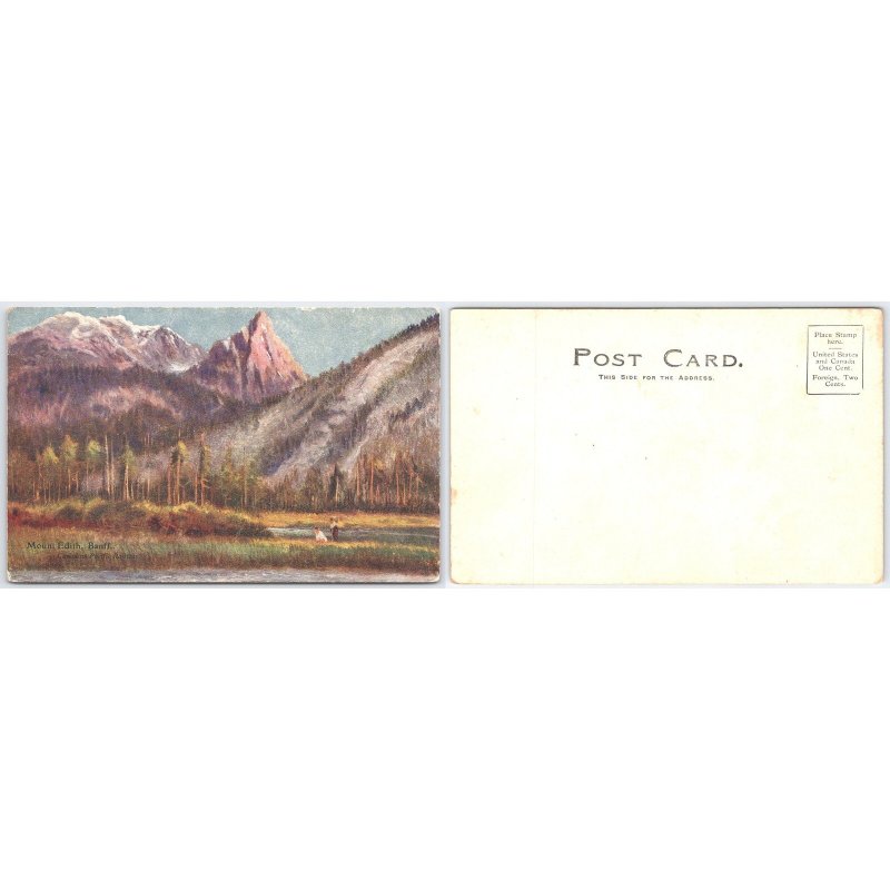 Postcard Mount Edith Banff Canadian Rockies Landscape