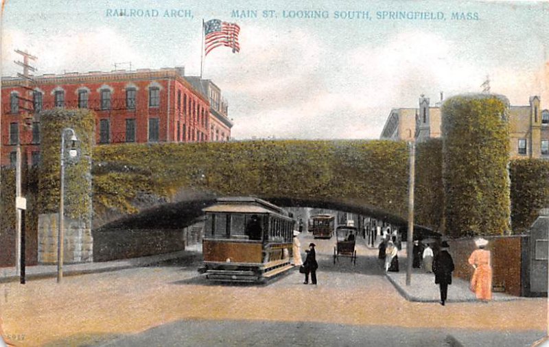 Railraod Arch Main St. looking South - Springfield, Massachusetts MA  