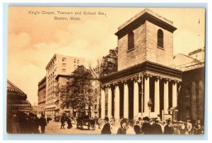 c1910 King's Chapel Tremont And School Sts, Boston Massachusetts MA Postcard