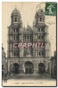 Old Postcard Dijon church Saint Michel
