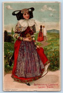 Lower Saxony Germany Postcard Schaumburg-Lippische National Costume c1910
