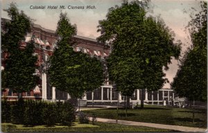 Hand Colored Postcard Colonial Hotel in Mt. Clemens, Michigan