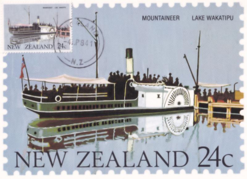 Lake Wakatipu Mountaineer Boat New Zealand Postcard First Day Cover
