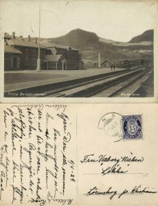 norway norge, FINSE, Bergensbanen, Railway Station (1924) RPPC Postcard