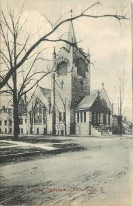 c1910 Jolie Illinois Central Presbyterian Church Henley Postcard 25-11388