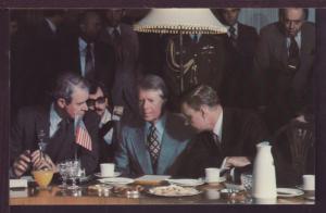 Jimmy Carter and Cyrus Vance Meeting in India Postcard 3481