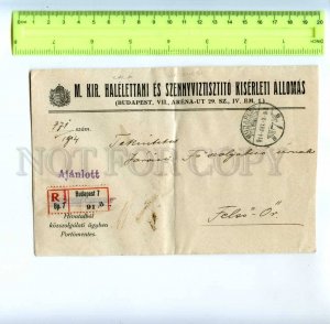 414737 HUNGARY 1904 year registered Budapest real posted COVER w/ label