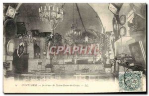 Postcard Old Honfleur Interior of Notre Dame De Grace