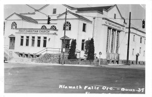 J33/ Klamath Falls Oregon RPPC Postcard c1940s First Christian Church 307