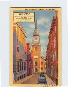 Postcard Christ Church (Old North), Boston, Massachusetts