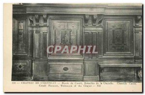 CARTE Postale Old Chateau de Chantilly Musee Conde woodwork Chapel