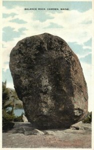 Vintage Postcard 1910's Balance Rock Camden Maine ME