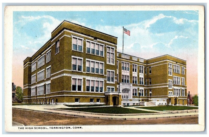 Torrington Connecticut Postcard The High School Exterior c1920 Vintage Antique