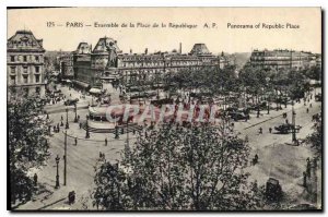 Old Postcard Set Paris Place de la Republique