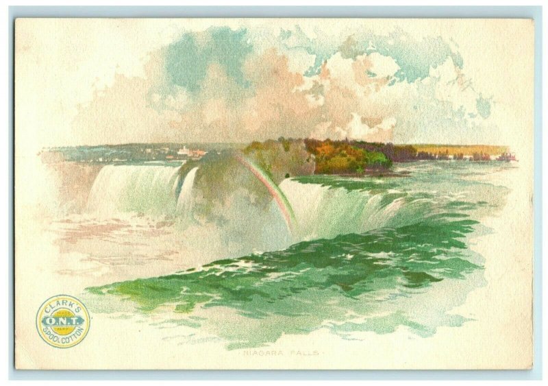 1880's90's Clark's ONT Spool Cotton Thread Niagara Falls Rainbow Fab