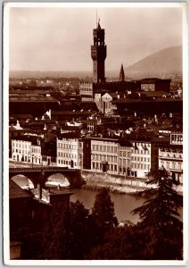 Taormina Panorama Dalla Terrazza Dell'Hotel Times Italy Real Photo RPPC Postcard