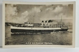 RPPC Ship C.P.R. S.S. Princess Charlotte Real Photo Postcard Q2