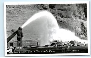 *Hydraulic Gold Mining Trinity County California Vintage Real Photo Postcard C77