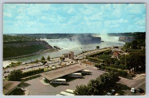 Union Bus Terminal, Niagara Falls Ontario Vintage Chrome Aerial View Postcard