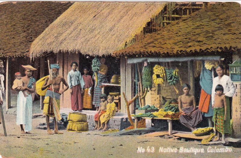 CEYLON SRI LANKA NATIVE BOTIQUE c1910 vintage Postcard