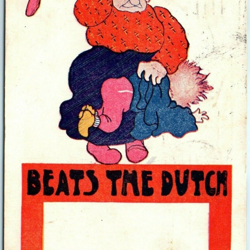 1908 That Beats The Dutch Comedy Postcard UDB Funny Remarkable Baby Spank A39