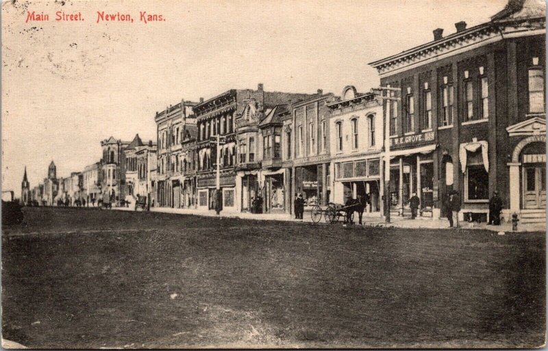 Postcard Main Street in Newton, Kansas~3426