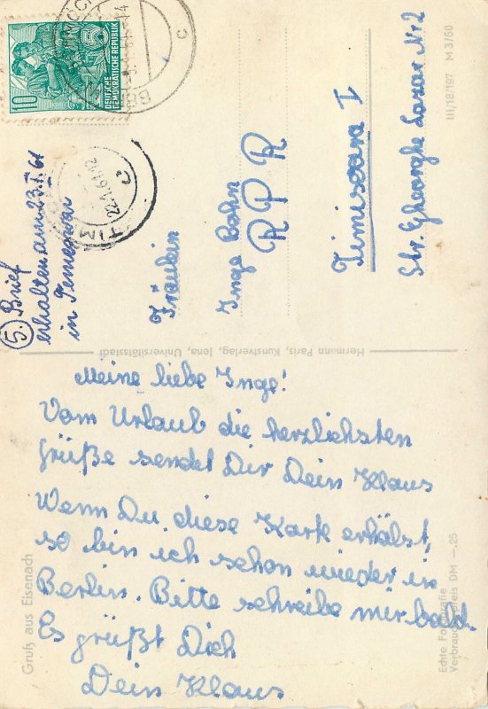 Germany multi view eisenach total wartburg castle village Postcard