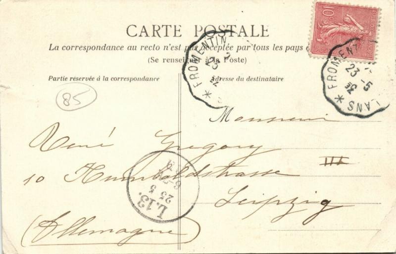 france, NOIRMOUTIER, Passage du Gois, Marée Basse, Horse Cart (1900) Stamp