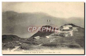 Old Postcard Auvergne Summit of the Puy de Dome Mercury's Temple Inn and Sout...