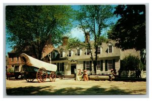 Vintage 1960's Postcard The Raleigh Tavern Covered Wagon Williamsburg Virginia