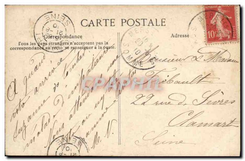 Old Postcard Sea Promenade de la Plage