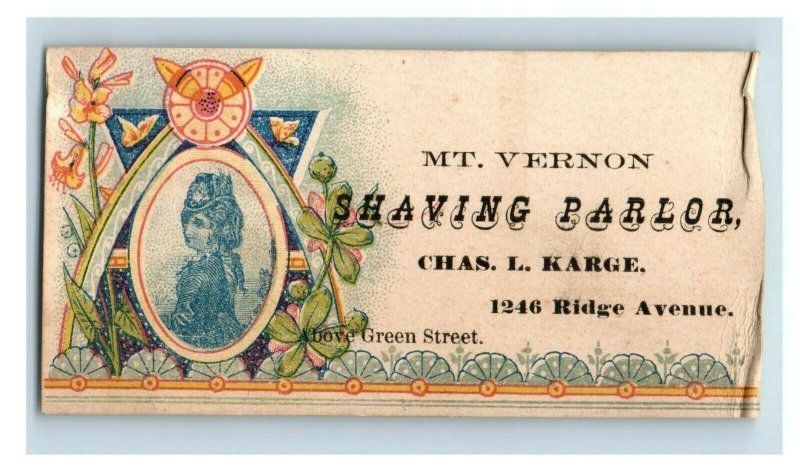 1880s Mt. Vernon Shaving Parlor Chas. L. Karge Lot Of 4 P218