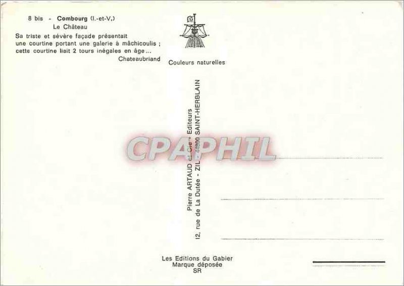 Postcard Modern Combourg L and V Le Chateau