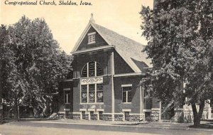 Sheldon Iowa Congregational Church Vintage Postcard AA19765