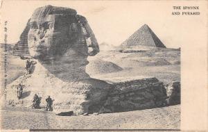 uk33382 sphynx and pyramid  real photo  egypt