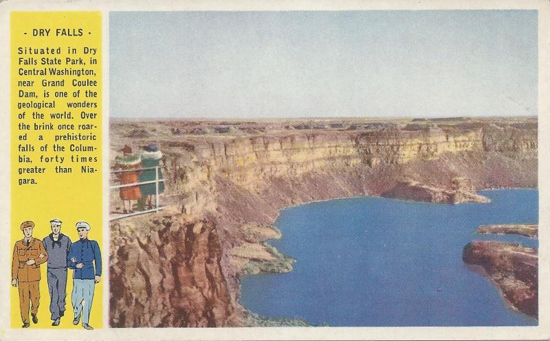 Dry Falls State Park, Washington State, U.S. Armed Forces Postcard, Unused