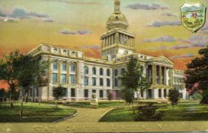 Lincoln, Nebraska, State Capitol, Coat of Arms (1910s) Gold Embossed