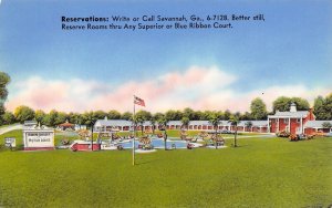 Savannah GA~Howard Johnson's Motor Lodge~Blue Ribbon Court~Motel~1950s Glossy