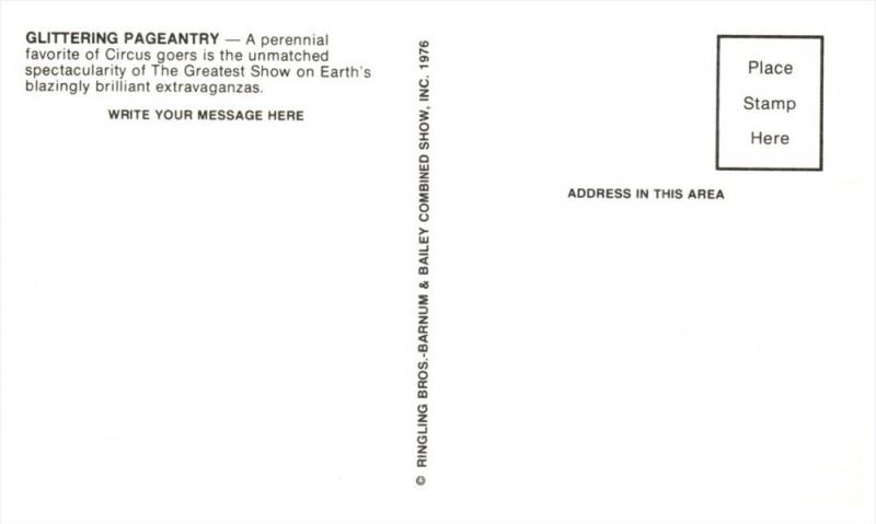 12431  Ringling Bros. Barnum Bailey Circus Elephants Long Mount Glittering Pa...