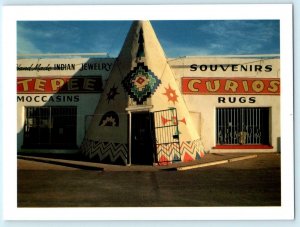 TUCUMCARI, New Mexico NM ~ Route 66 TEPEE CURIOS 1996 Roadside~ 5x6.5 Postcard