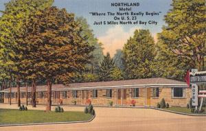 Bay City Michigan Northland Motel Street View Antique Postcard K50940