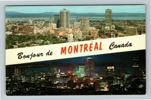 Montreal QC-Quebec Canada, Banner Greetings, Chrome Postcard