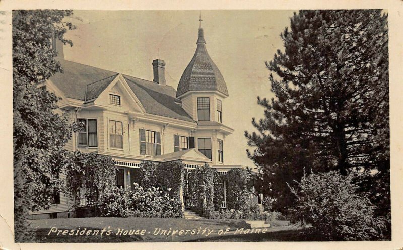 Orono University of Maine President's House Real Photo Postcard